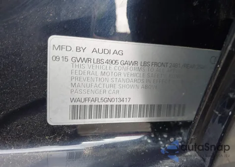 2016 Audi A4 2.0T Premium из США, поврежденный, VIN WAUFFAFL5GN013417